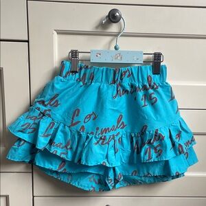 The Animals Observatory Blue Ruffled Kids Skirt